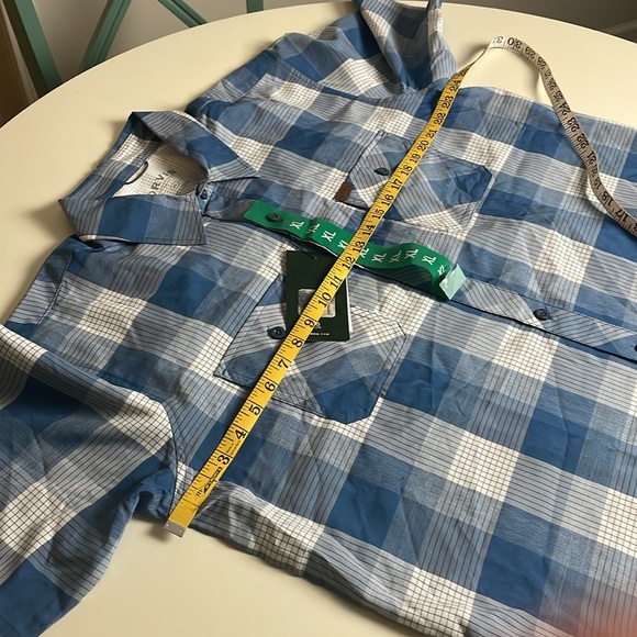 Orvis Men’s Blue & White Plaid Button Down short sleeve Shirt- XL - Picture 8 of 14